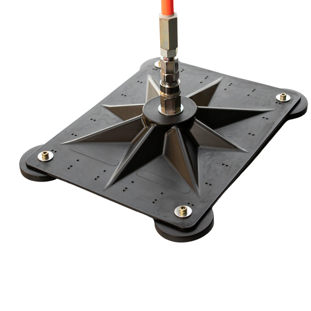 Vehicle Safety Flag (VSF) rubber feet pole, featuring a sturdy design for stable and secure flag placement on various surfaces.