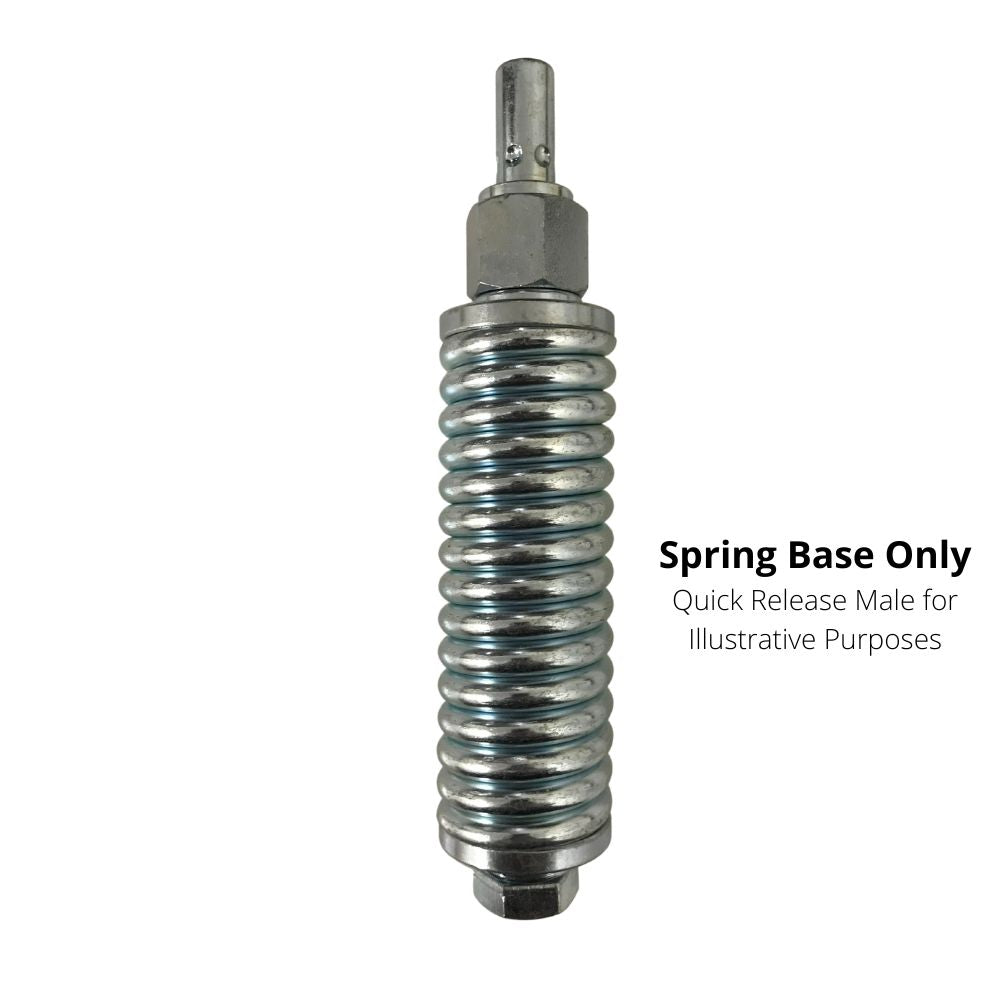 Vehicle Safety Flag (VSF) spring base, illustrating its flexible and durable design for mounting safety flags on vehicles.