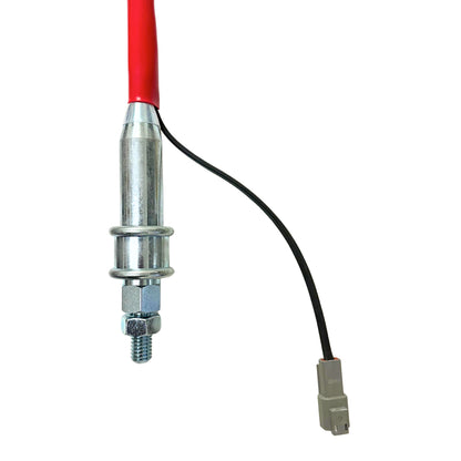 Vehicle Safety Flag (VSF) base locked in place, ensuring secure attachment of safety flags to vehicles for enhanced stability and visibility.