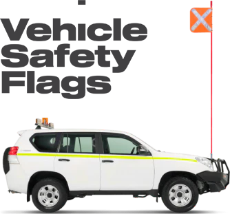 Buggy whip with a safety flag, used to enhance the visibility of off-road vehicles.